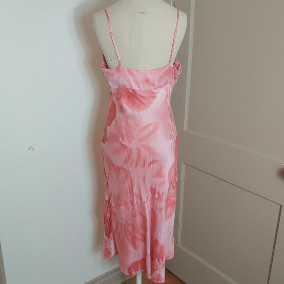 Vintage Silk Slip Sun Dress 90's Y2K Fairy Core Boho Sundress Tie Dye Going Out - Picture 3 of 11